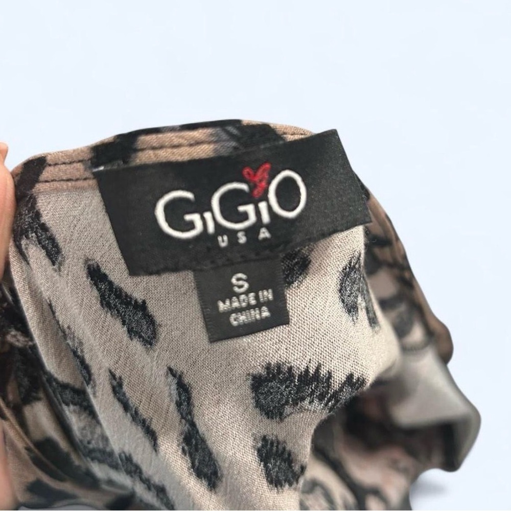 GiGio Mixed Print Leopard Floral Boho Midi Dress Small Flowy Bell Sleeve - Picture 5 of 5